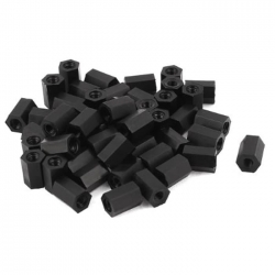 m3x8mm black nylon hex nut spacer standoff female hexagon 10pc