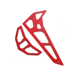 FUSUNO Neon Red Phantom Fiberglass Horizontal/Vertical Fins Trex 700 2mm- FUP-168 (SOLD OUT)