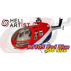 HeliArtist 500 BO105 Fiber Glass Fuselage(Red Blue) [HA500BO002] (SOLD OUT)