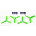 HQ Props 4x4 Bullnose Style Three Blade Prop Green (CW & CCW 2 pairs)