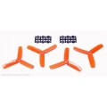HQ Props 4x4 Bullnose Style Three Blade Prop Orange (CW & CCW 2 pairs)