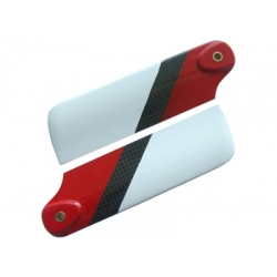 SBT-7523-1KRW STEALTH 1K CF 75mm Tail Blade (White/Red)