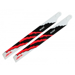 ZHM-NRG600C ZEAL Energy Carbon Fiber Main Blades 600mm (Neon Orange)
