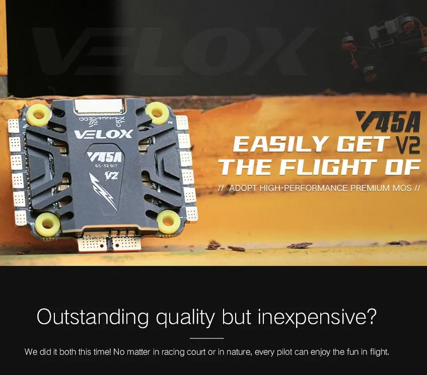 T-Motor Velox V45A V2 ESC 4 in 1 with Heatshink (6s 32 BIT)