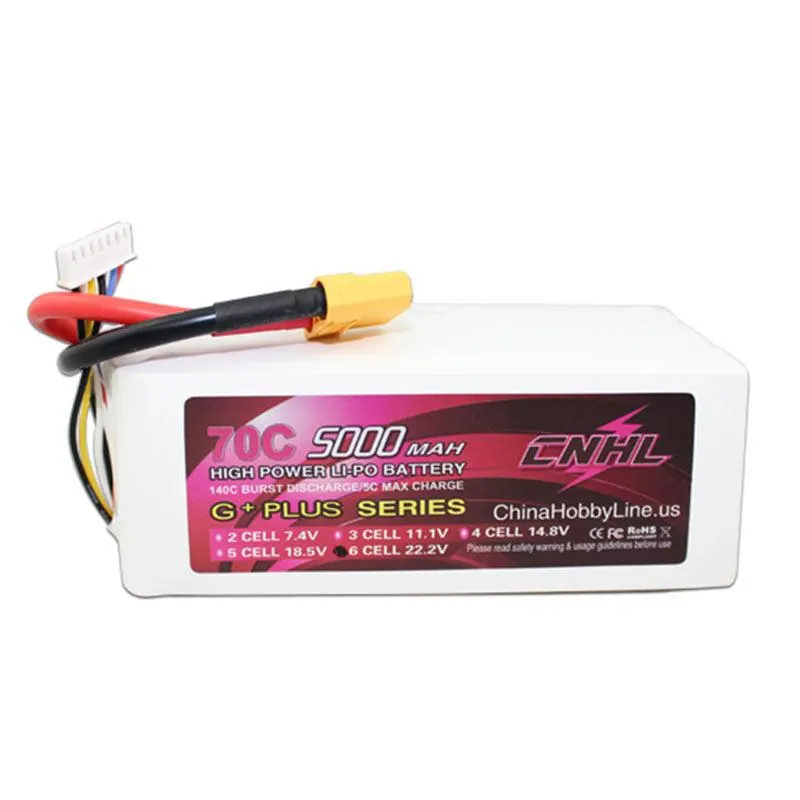 CNHL G+Plus 5000mAh 22.2V 6S 70C Lipo Battery with XT90 Plug